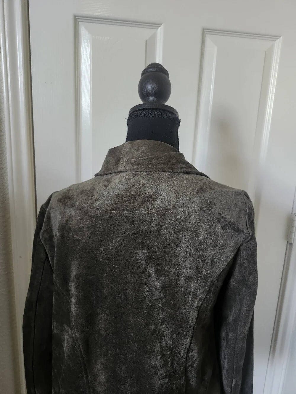 Lulu's Taupe Gray Suede-Look Asymmetrical Draped Jacket